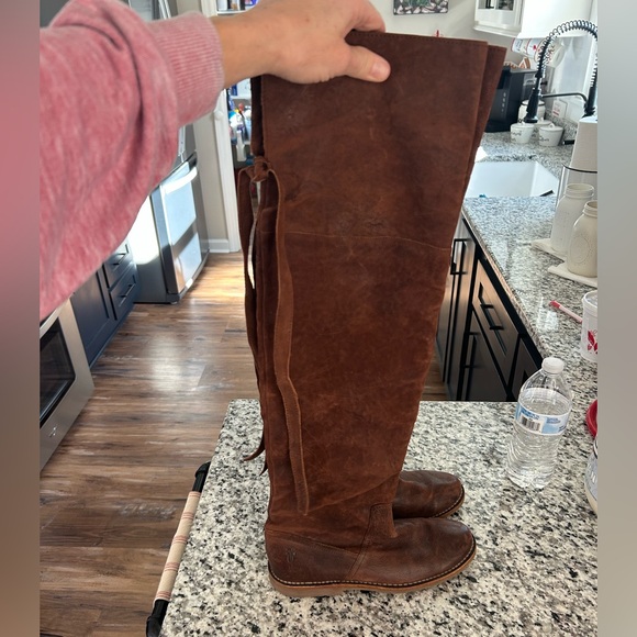 Frye Celia over-the-knee Leather boots in brown size 6.5 - Picture 5 of 16